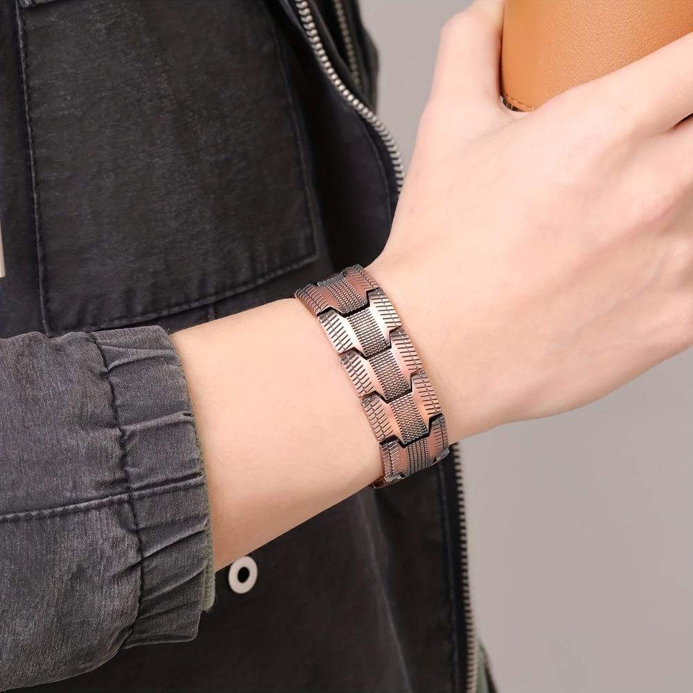 1pc Magnetic Bracelets for Men, Copper Bracelets for Men,, Men's Bracelets for Jewelry Gift with Adjustable Sizing Tool