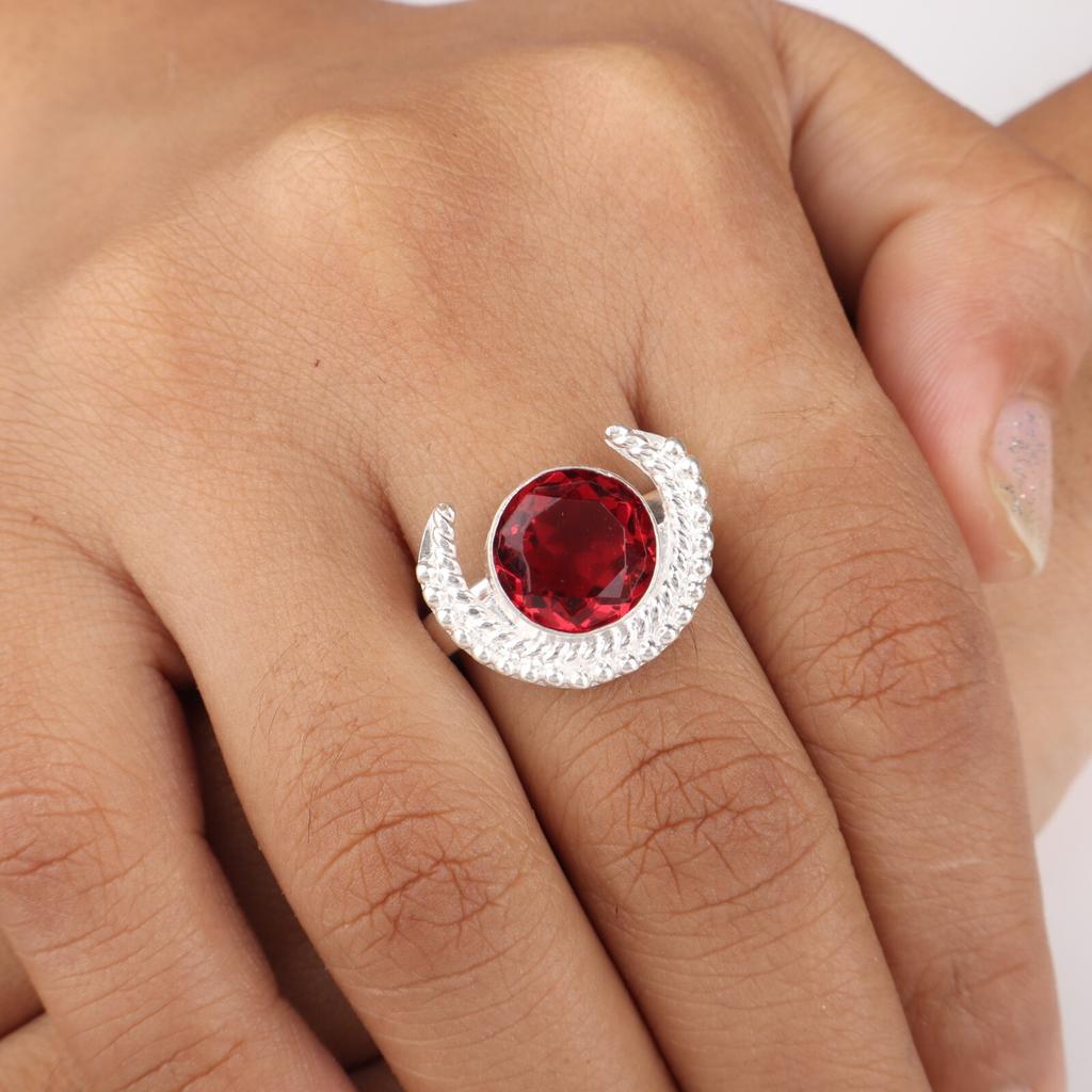 Pink Rubellite Gemstone 925 Sterling Silver Handmade Jewelry Ring Gift For Her RR-48-17