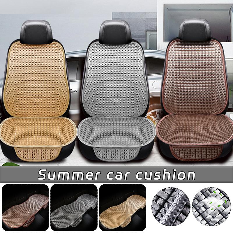 Summer Cool Ice Silk Car Cushion Seat Covers Universal Luxury Car Interior Non Slip Breathable Front Rear Cushion With Backrest