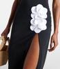 2024 Stylish Black & White 3D Floral Bandeau One-Piece Swimsuit for Women