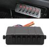 6 Gang Rocker Switch Box, DC12V-24V 40Amp SPST Toggle Switch Panel with Adjustable Mounting