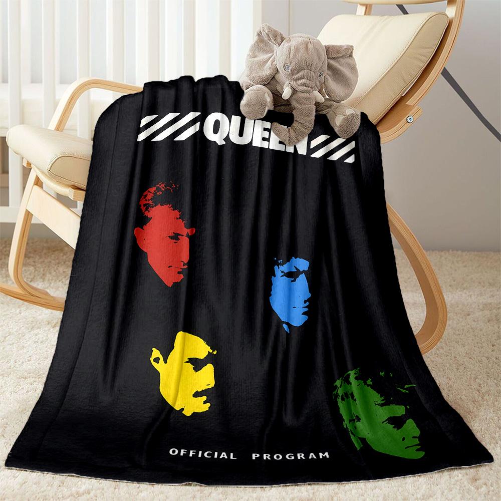 Rock Band Black Leather Blanket Durable Comfort Suitable for Couch Sofa Office for All Occasions Playful Design Best Holiday Gift for Friends Family