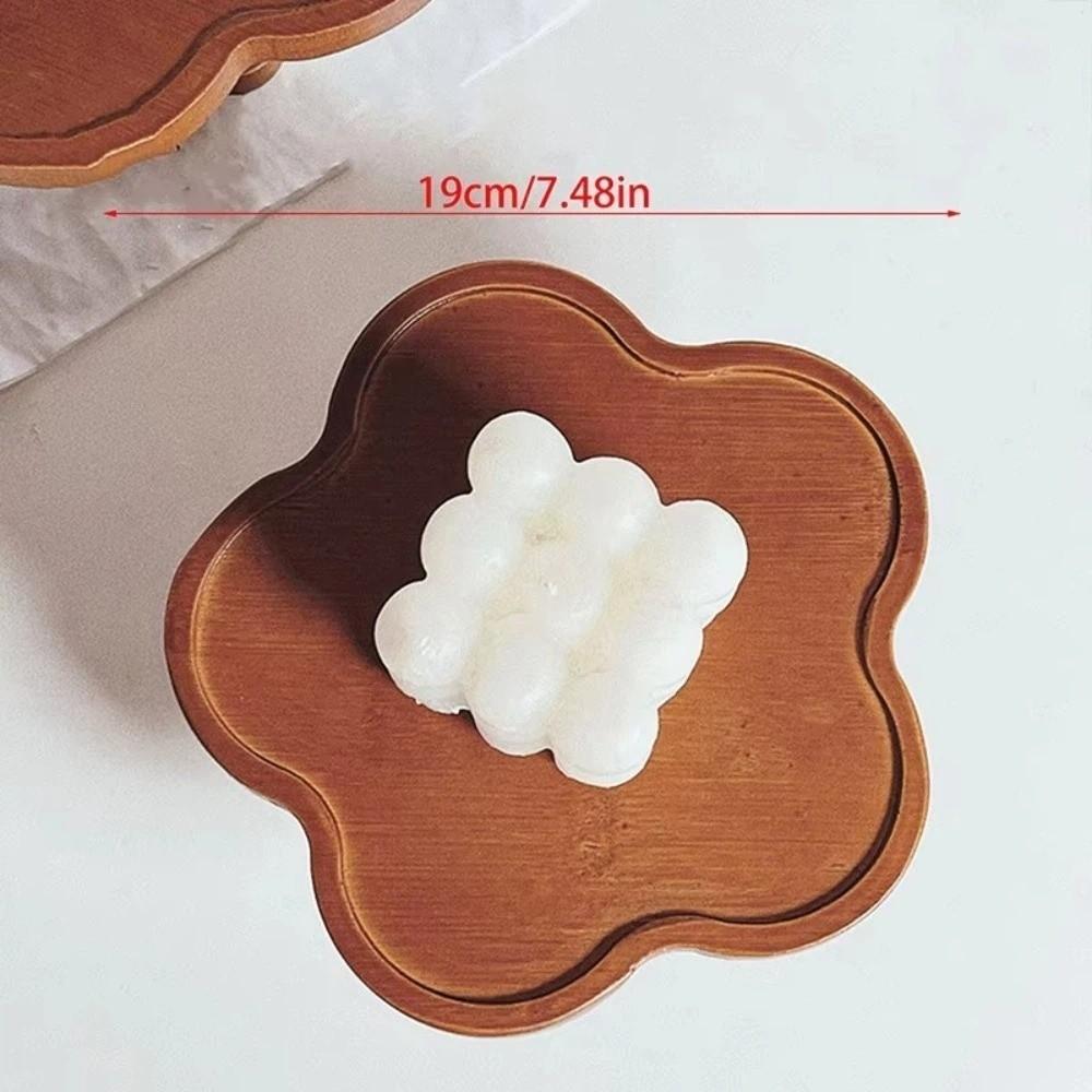 New Wooden Vintage Tray Elegant Flower Shape Tall Tray Handcrafted Decorative Ornament Decorative Tray Home Decor