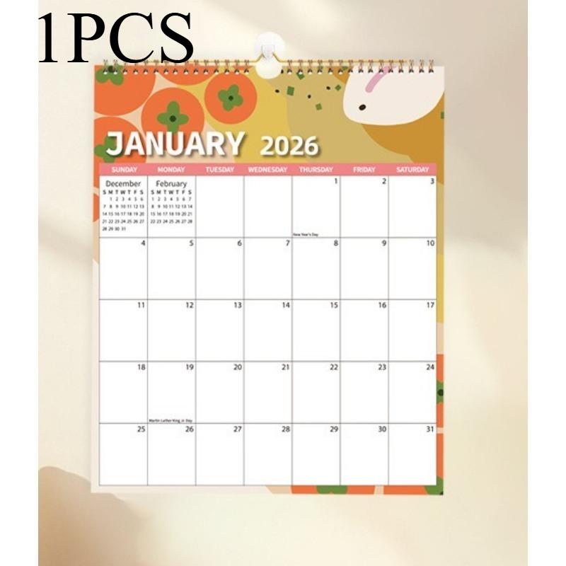 1/2pcs Paper Wall Calendar Monthly Calendar Notepad Home Office Decoration New Year Gift Suitable for Daily Note Taking