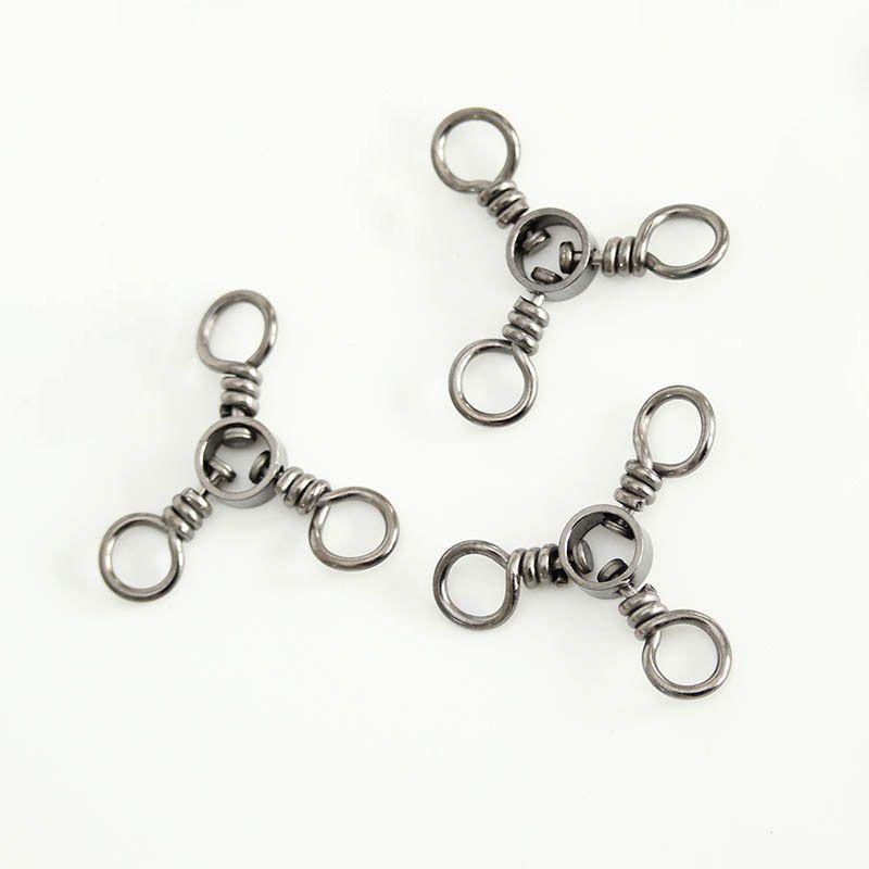 100pcs Swivels Fishing 3 Way Barrel Crossline Swivels Rolling Tackle Fishing
