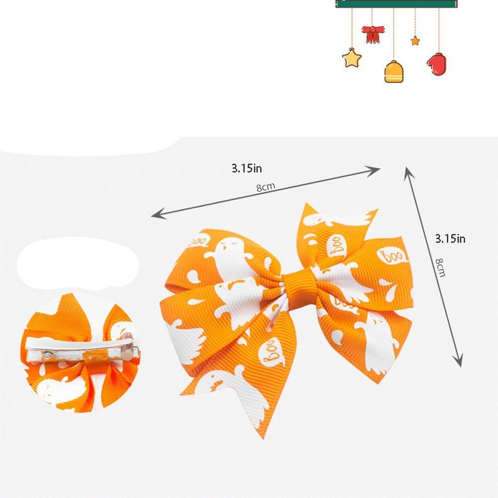 Creative Skeleton Halloween Bow Hair Clip Pumpkin Bat Pumpkin Hairpin Spider Korean Style Bat Duckbill Clip Party