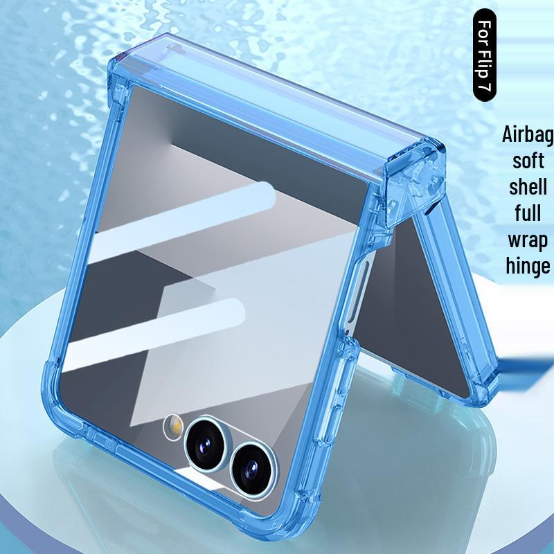 Etui na Samsunga Z Flip7: Wysokiej klasy przezroczysty magnetyczny z powłoką galwaniczną i obracanym o 360° stojakiem