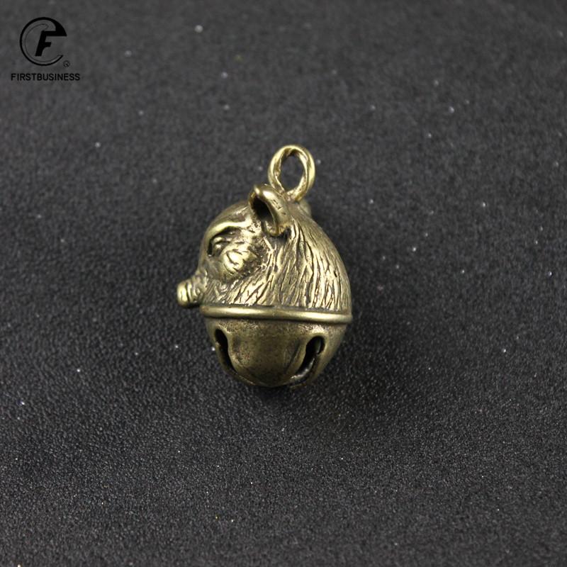 1Pcs Brass Copper Cute Little Pig Good Luck Tinkle Bell Charm for Bracelet & Anklet Jewelry Accessory Making & Pendant for Pet