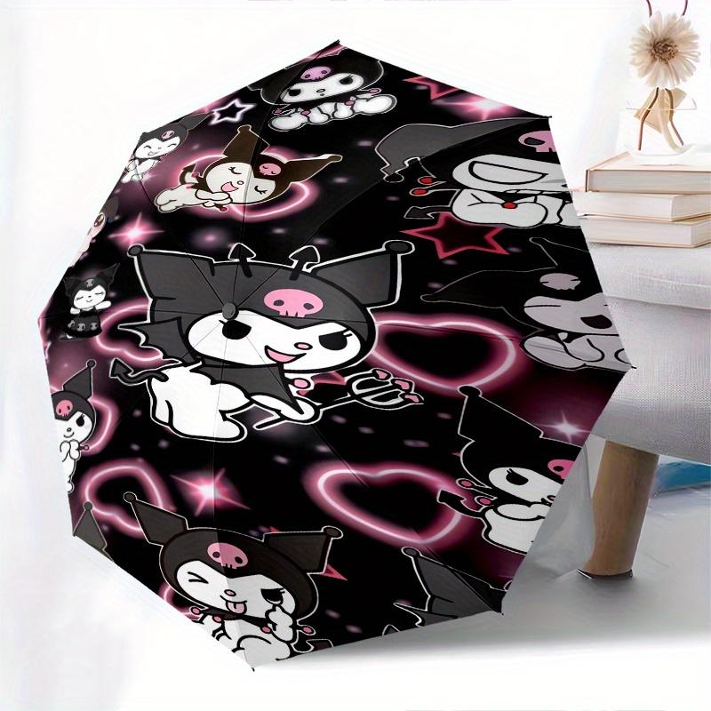Kuromi,Devil Automatic Umbrella-Foldable, Durable 8-Bone Design, Compact and Stylish, Great for Camping, Halloween, Christmas, Mother's Day