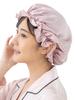 Touca de Seda SEAWIND para Cabelos Curtos 22 para Natural para Cabelo Brilhante Cabelo, Momme, Dormir, Seda, Bonito, (Rosa Choque, G)