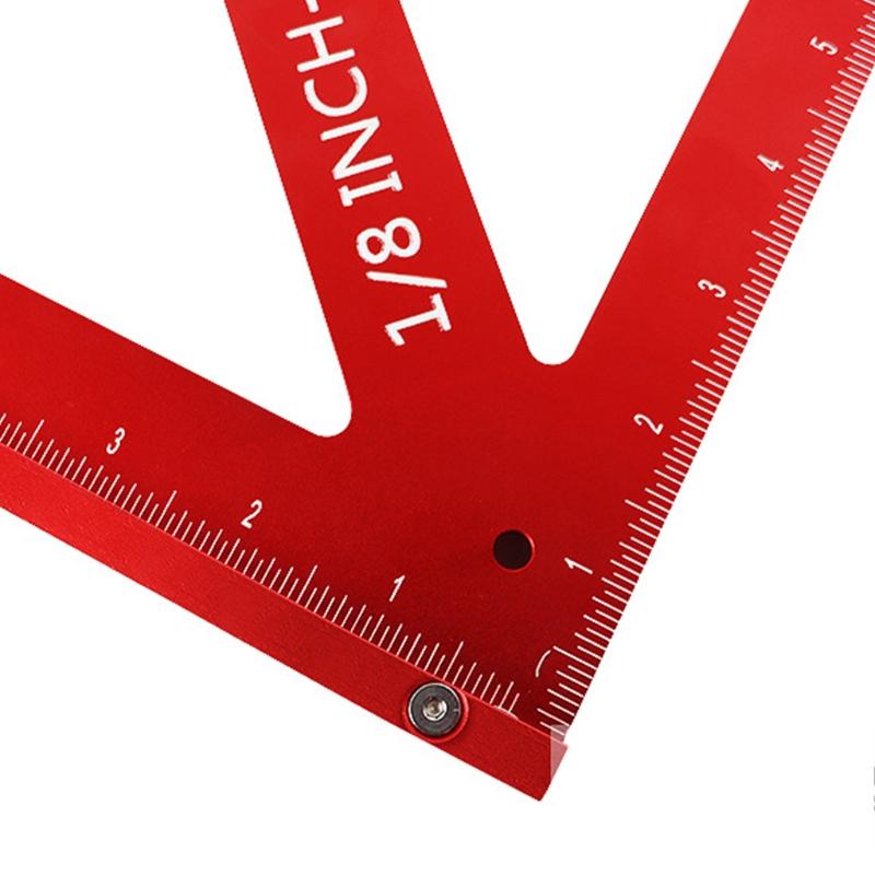 Triangular Angle Ruler Large 16Inch 45/90 Degrees Durable Aluminum Alloy Easy-read Layout Gauge Woodworking Measure Tool