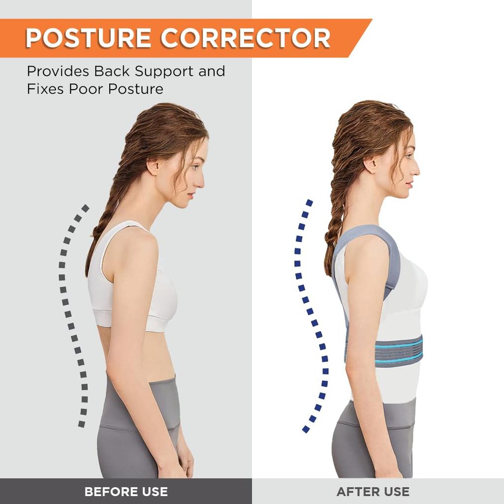 Vissco Posture Aid, Posture Corrector To Correct Posture and Ease Pain, Skin Friendly & Breathable Material, Adjustable Strap for Men & Women - L