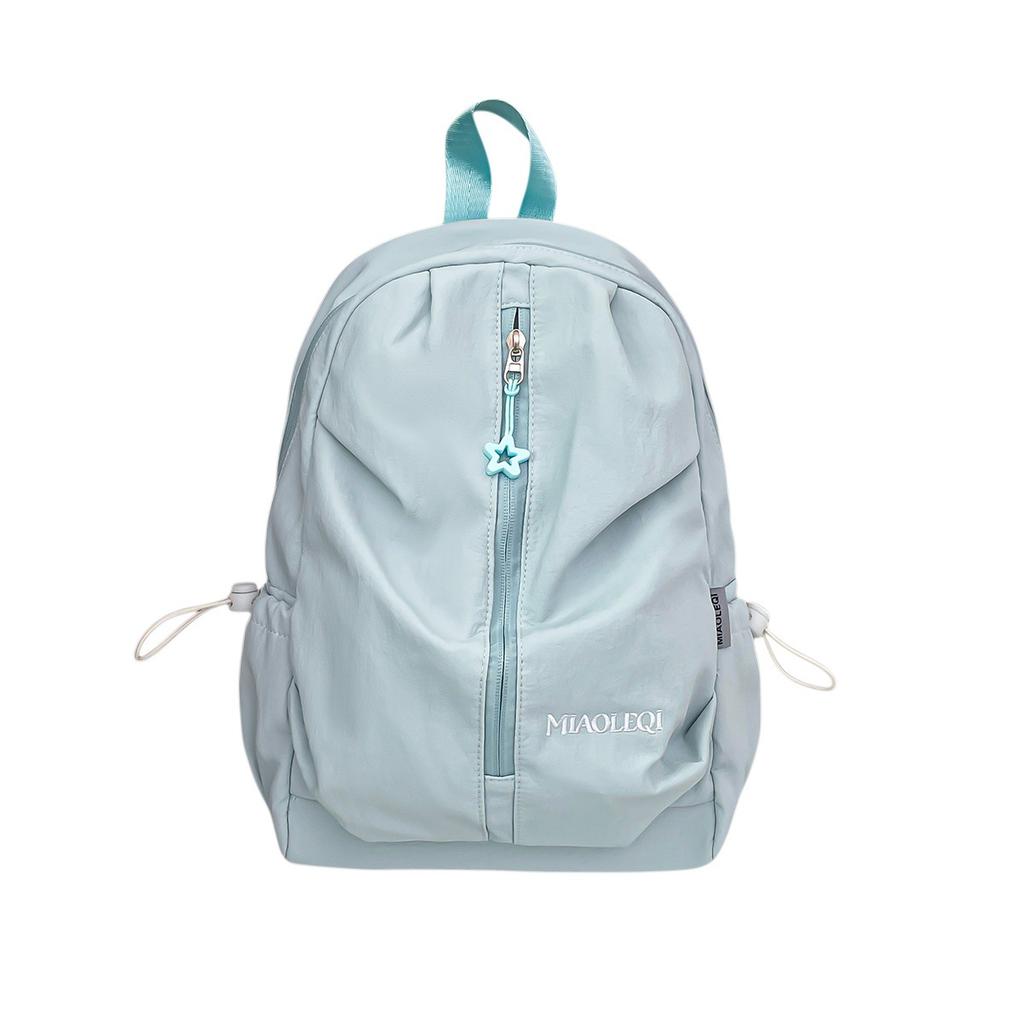 Schoolbag New Minimalist Gentle Wind High Sense Solid Color Small Backpack College Students Travel Light Casual Backpack Women