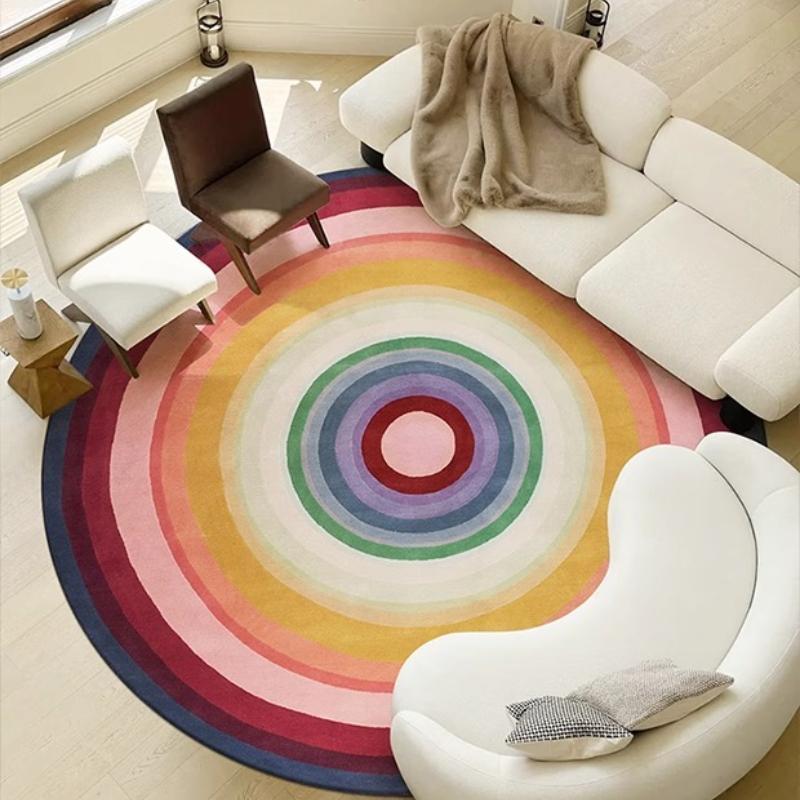 Dopamine Round Living Room Carpet Large Area Color Art Bedroom Rug Trendy Advanced Home Decoration Coffee Table Mats Alfombra