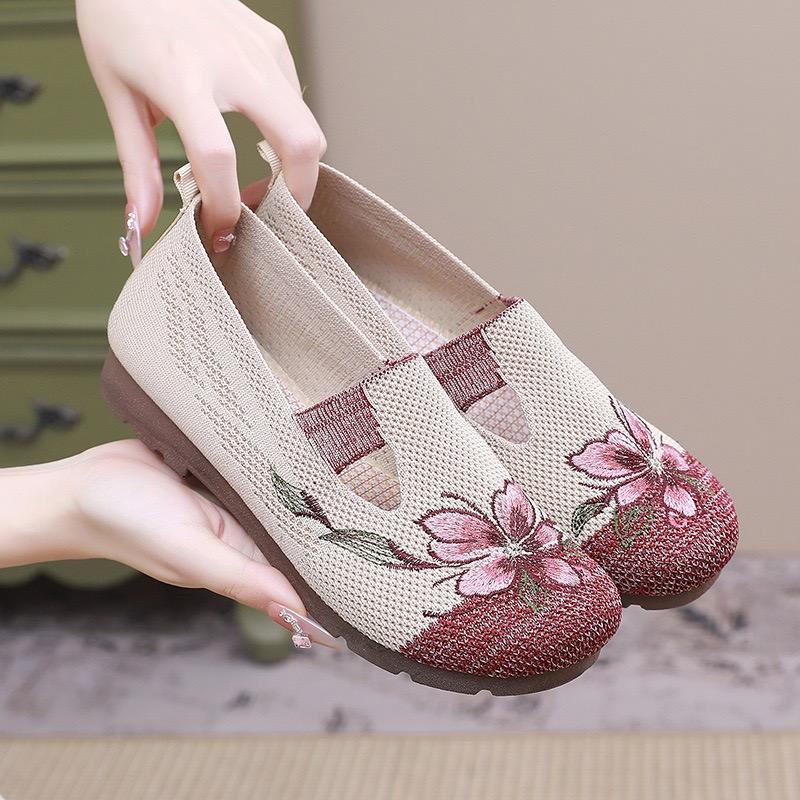 Fashion 2025Women's Shoes Summer Breathable Canvas Shoes Designer Embroidery Casual Shoes for Women Light Walking Flats Slip On