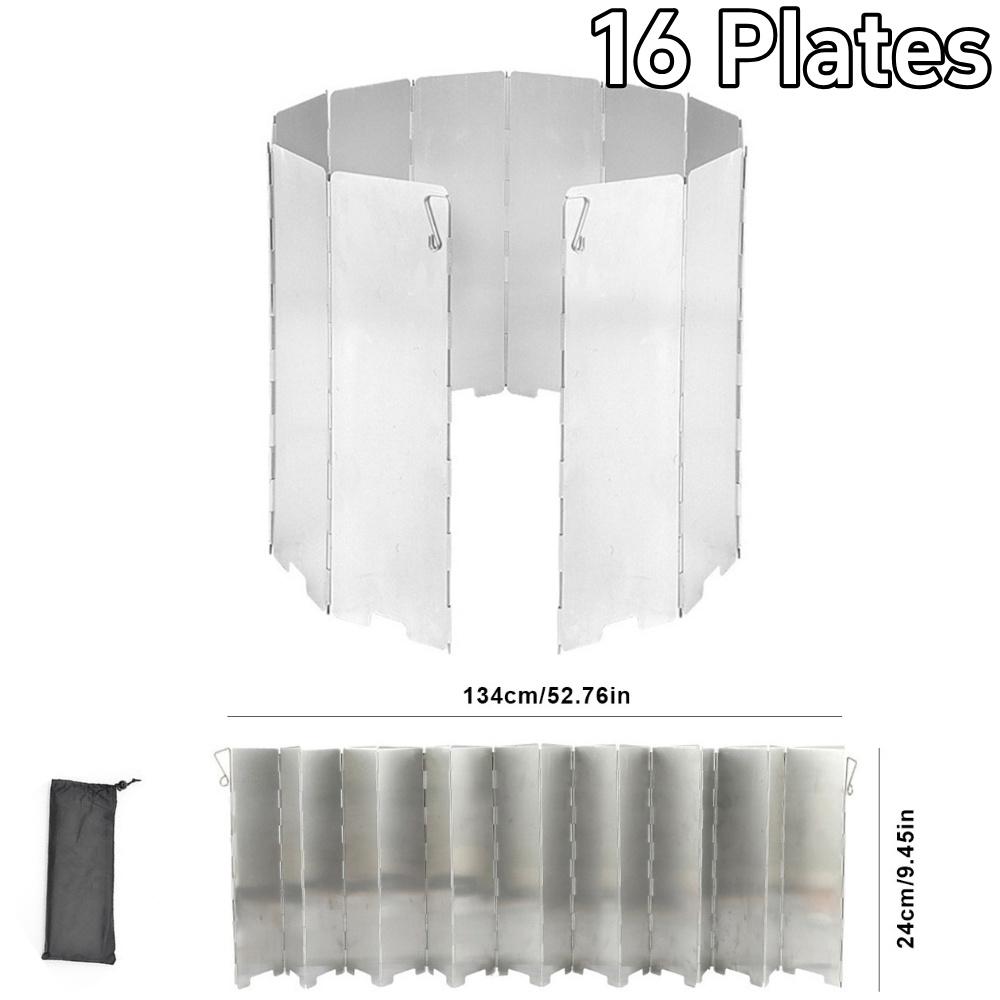 8//9/10/16 Plates Camping Stove Windscreen Aluminum Alloy Folding Stove Windscreen Ultralight Windproof Screen Windshield