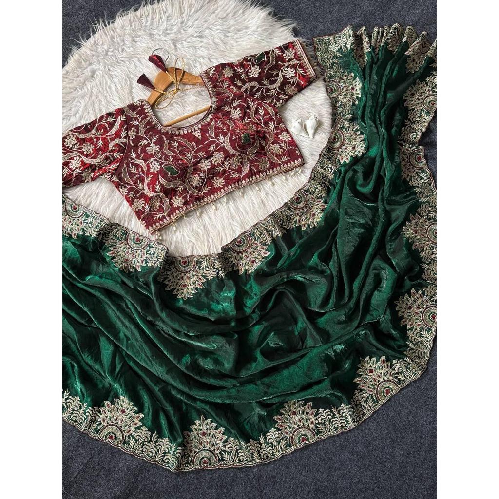 New Instagram Trending Designer Saree with Readymade Blouse
