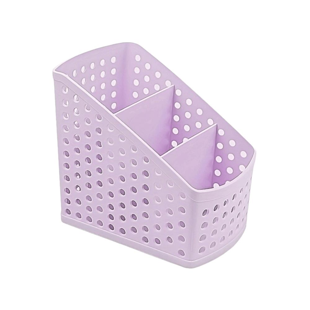 Portable Stationery Storage Basket Large Capacity Desktop Organizer Pen Holder  Makeup Vanity фиолетовый