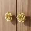Camellia Flower Vintage Flower Pull Handle Brass Camellia Brass Handles  Closet Doors