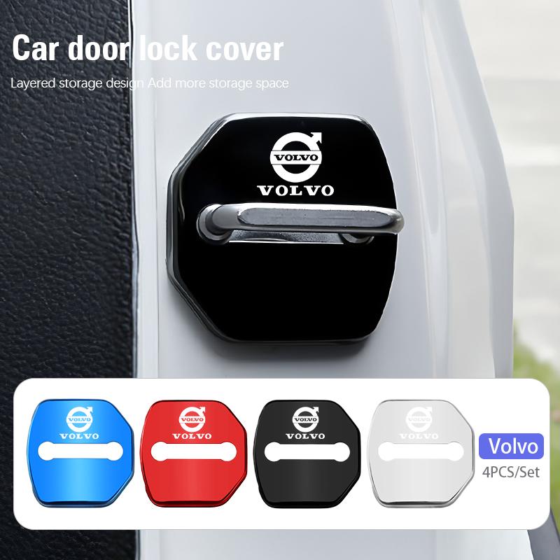 4Pcs Titanium Alloy Car Door Lock Protective Cover For Volvo XC40 Xc60 EX40 Xc90 S60 S90 EX30 V40 V60 V50 V90 S80 C40 V70 XC70