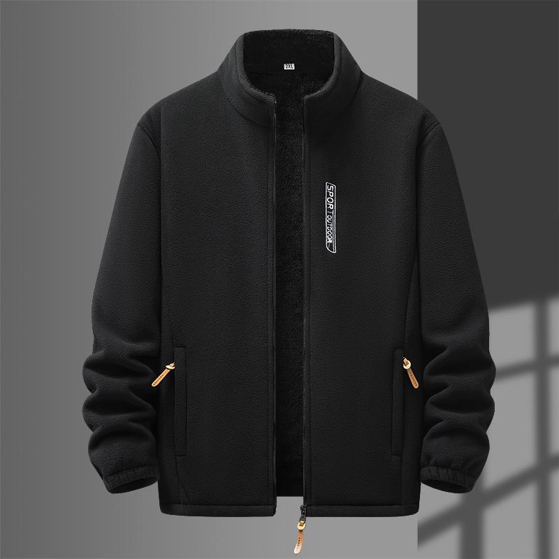 Autumn and Winter Fleece Jacket Men's Fleece Jacket Middle-aged and Elderly Fleece Casual Jacket Fleece Hoodie Outdoor Fleece Jacket