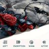 Rose Print Flannel Blanket, High quality Comfortable for All Seasons, Home Decor, Warmth and Comfort, Perfect for Christmas Gifts