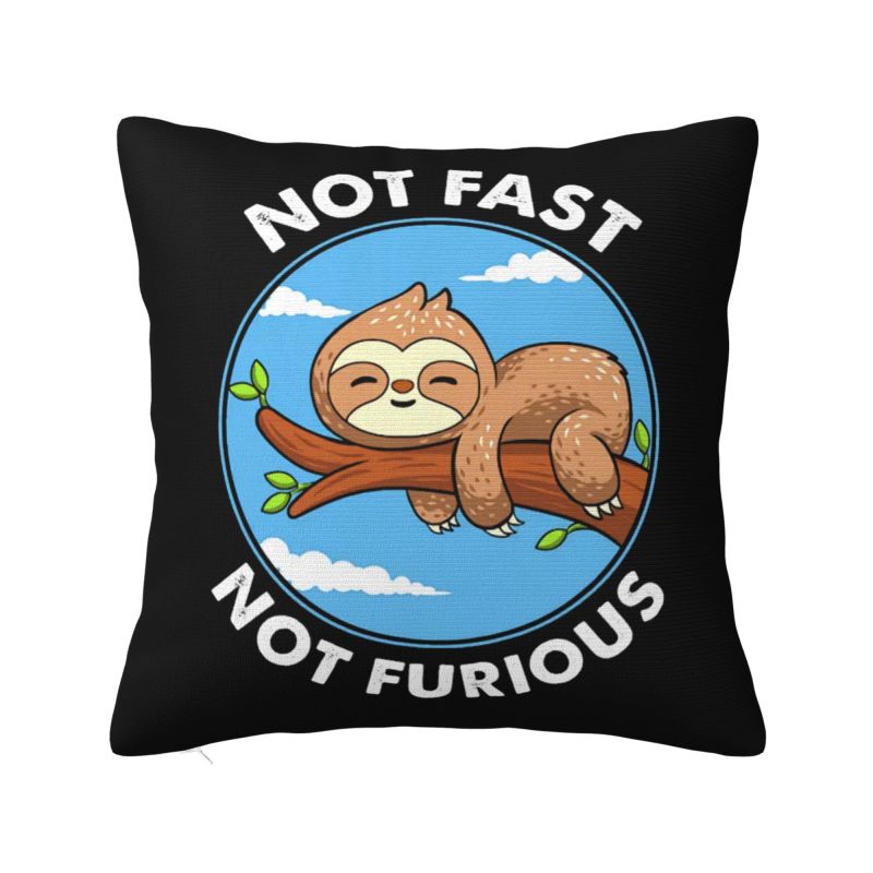 Luxury Not Fast Not Furious Cute Sloth Cushion Covers Xcm Velvet Throw Pillow Case for Car Square Pillowcase Home Decor
