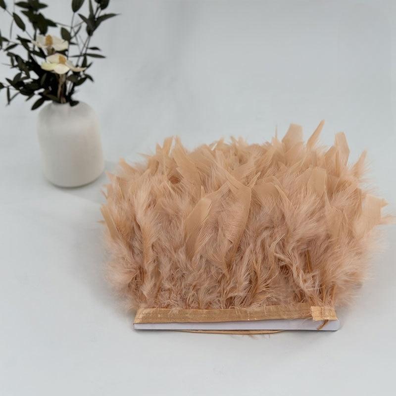 10-15cm Coffee Turkey Feather Trim Feathers Fringe Ribbon DIY Sewing Clothing Handwork Wedding Dress Crafts Party Decorations