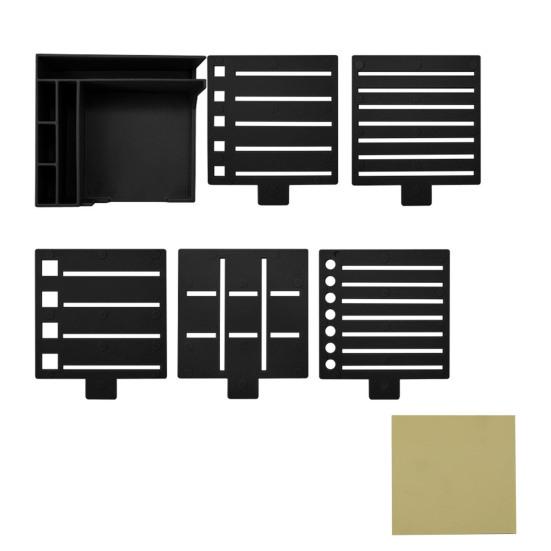 Square Plastic Note Holder with 5 Templates Desk Organizer for Lists Notes Mobile Phone Stand Efficient Organizatio Tool for Office School Home