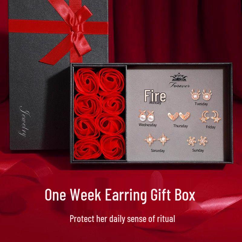 

2024 Trend: Women s Sterling Silver Weekday Stud Earrings Set - Perfect Birthday Gift for Girls