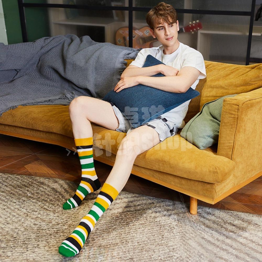 Striped multicolor street skateboarding funny socks for men and women
