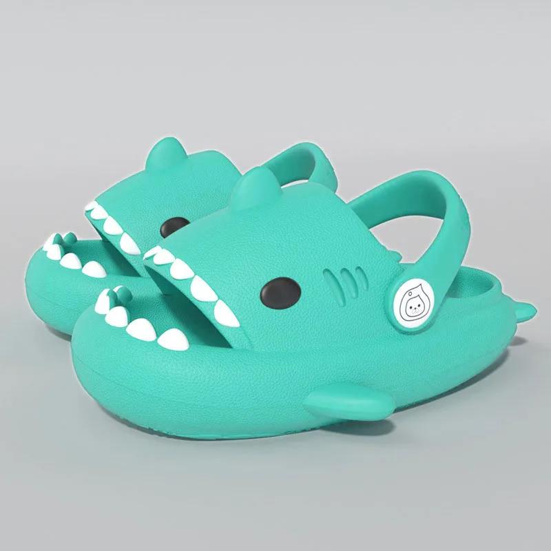 Fashion Crestar Kids Shark Slippers Summer Fashion Children Cute Cartoon Slippers Boys Girls Soft Sandal Outdoor Non-slip Beach Slides