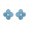 Turquoise Four-Leaf Clover Earrings Female Screw Buckle Exquisite Retro High-End Ear Jewelry