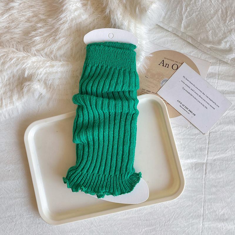 Socks For Spring And Autumn Children'S Stacking Socks Red Long Tube Lace Knitted Baby Girl Medium Tube Leg Cover