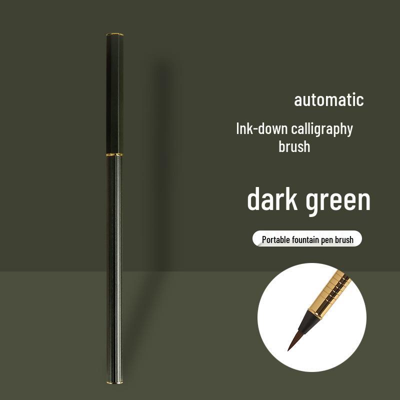 

Портативная перьевая ручка в стиле Моранди, мягкая кисть, заправляемые чернила, тонкое перо, идеально подходит для мелкого обычного письма и переписывания сутр.