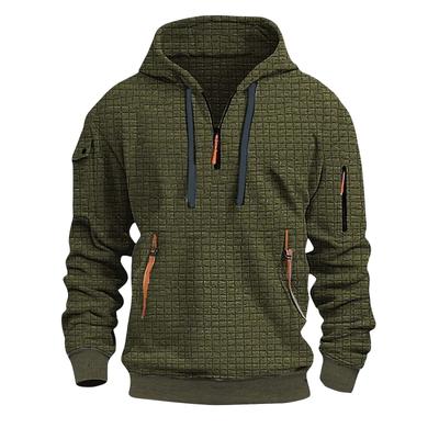 Men's Sweatshirt Hoodie Zipper Arm Pocket Cardigan Men's Sports Large Size Casual Hoodie
