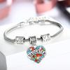 Exquisite Family Members Inlaid Colorful Rhinestone Love Heart Bracelet Gift For Loved Ones