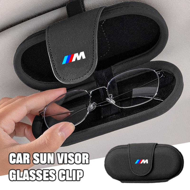 Suede Car Sun Visor Glasses Box Interior Sunglasses Storage Bag For BMW M Emblem M3 M5 X1 X3 X5 X6 E46 E39 E36 E60 Accessories FR5
