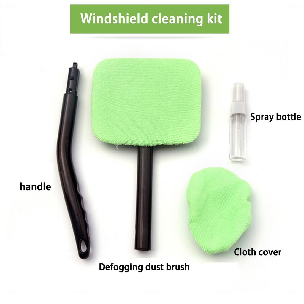 Car Windshield Wiper Window Wiper Fog Brush With Spray Cleaning Brush Set