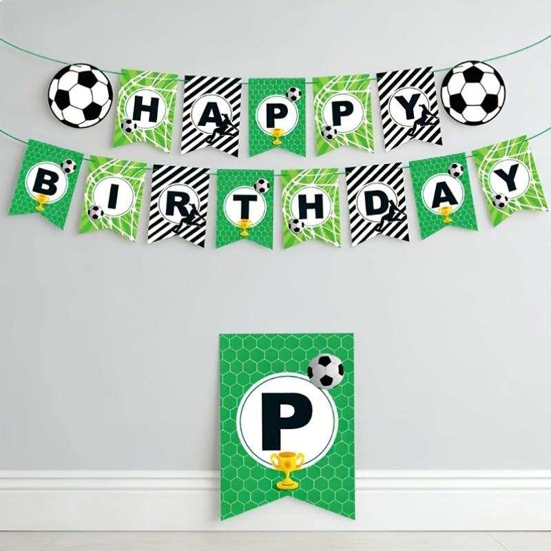 1 Set Fußball Happy Birthday Papierbanner Girlanden Schule Sport Fußball Thema Kinder Jungen Geburtstagsparty Wimpelkette Babyparty
