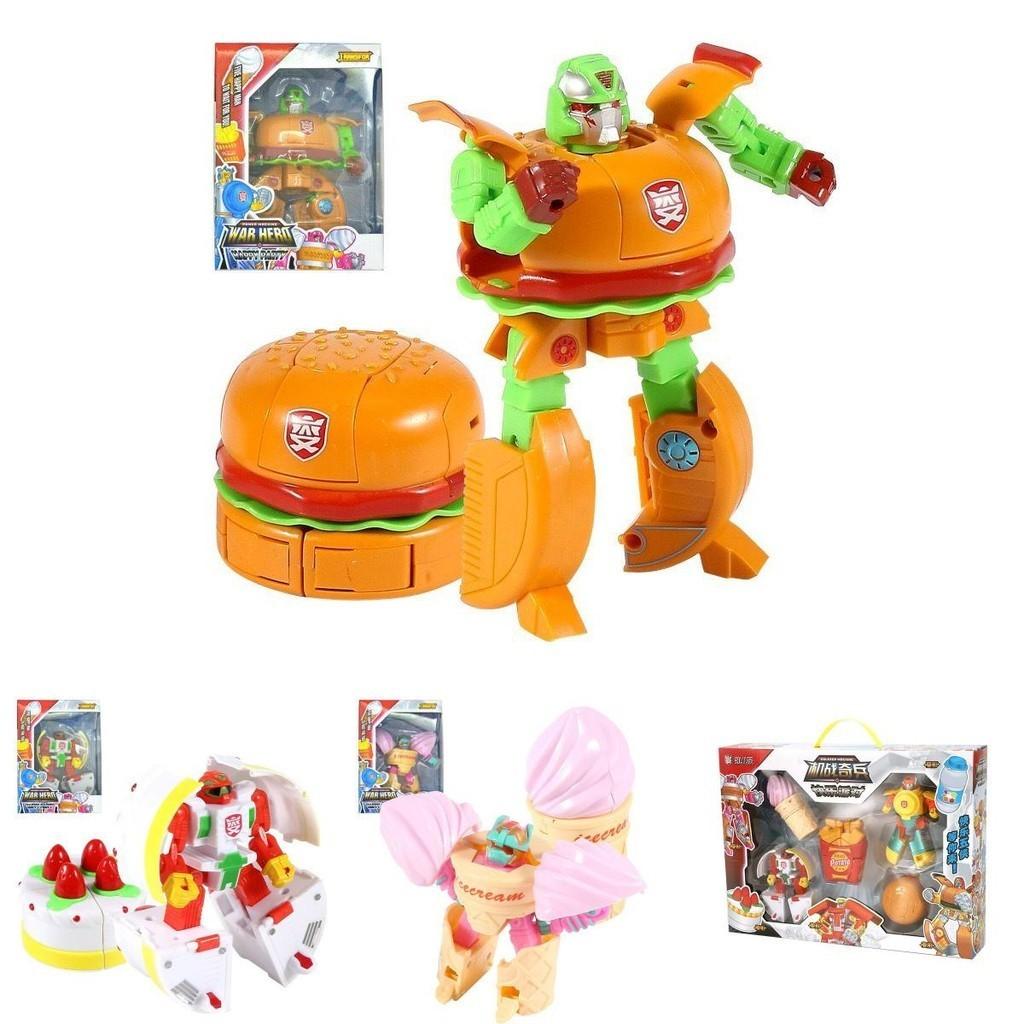 Farbiges Lebensmittel-Verformungsspielzeug Roboter Simulation Pommes Burger Eiscreme**