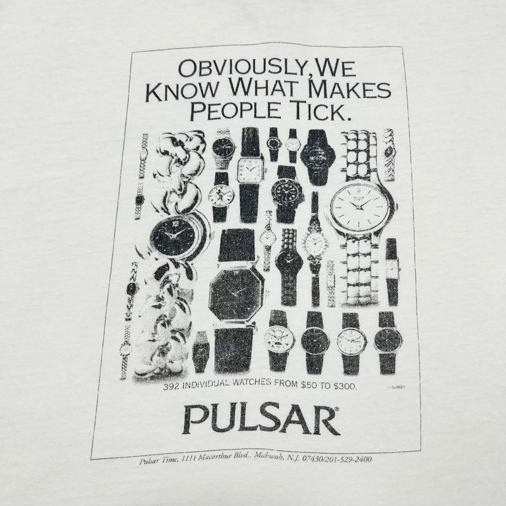 Used 90's Pulsar T-shirt Watch Brand Seiko Vintage Clothing
