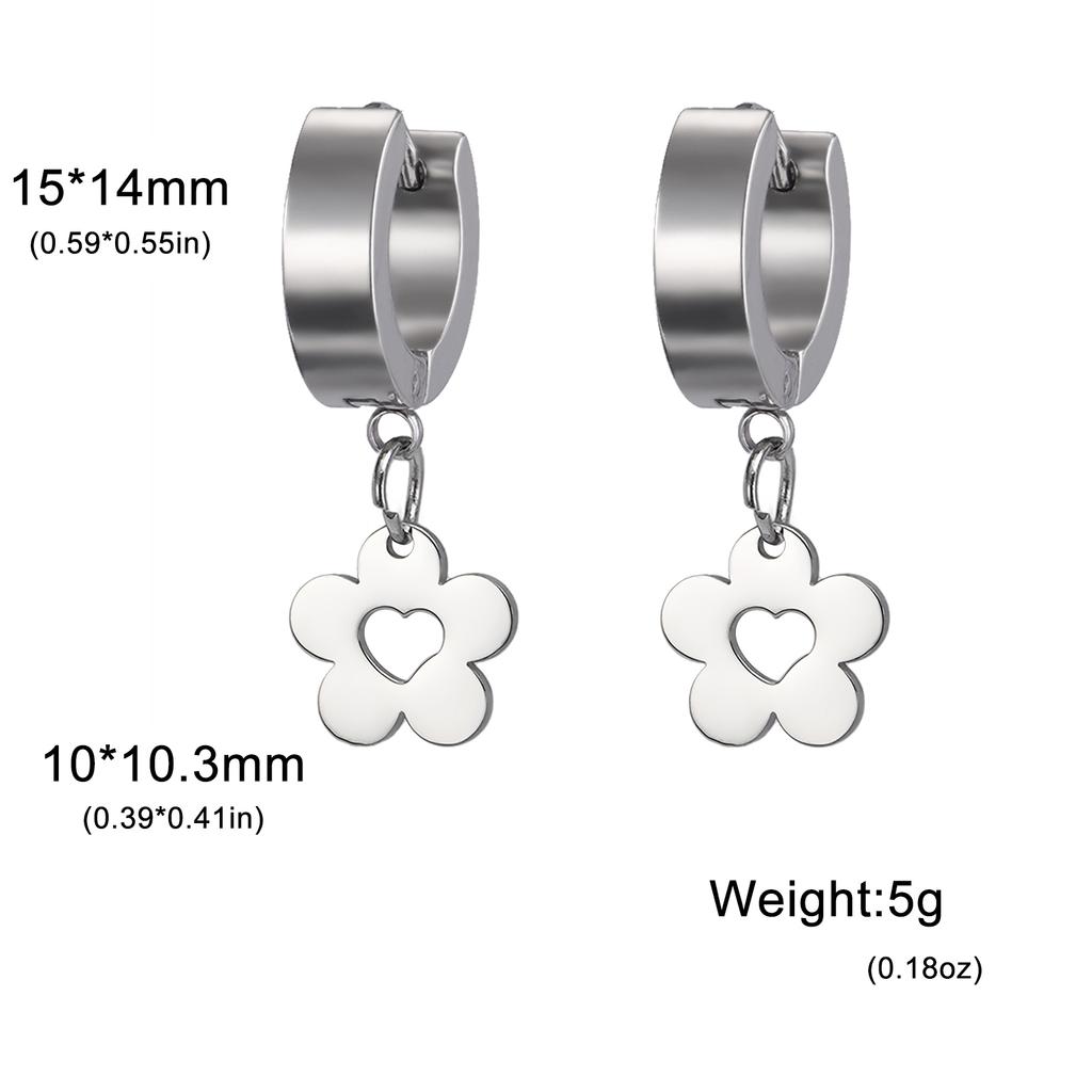 Cazador Gold Color Sakura Flower Pendant Earrings for Women Girls Stainless Steel Jewelry Drop Earrings Gift Wholesale 2026