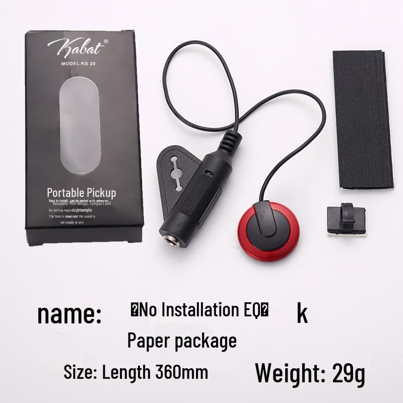 No-Drill Multi-Functional Guitar & Ukulele Pickup with EQ Patch