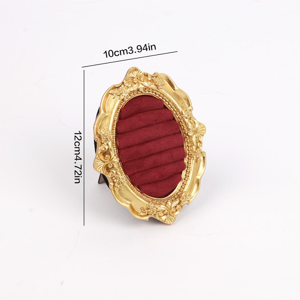 Vintage Ring Display Stand Picture Frame Shape Earring Tray Exquisite Small Size Ornament Jewelry Organizer Rack