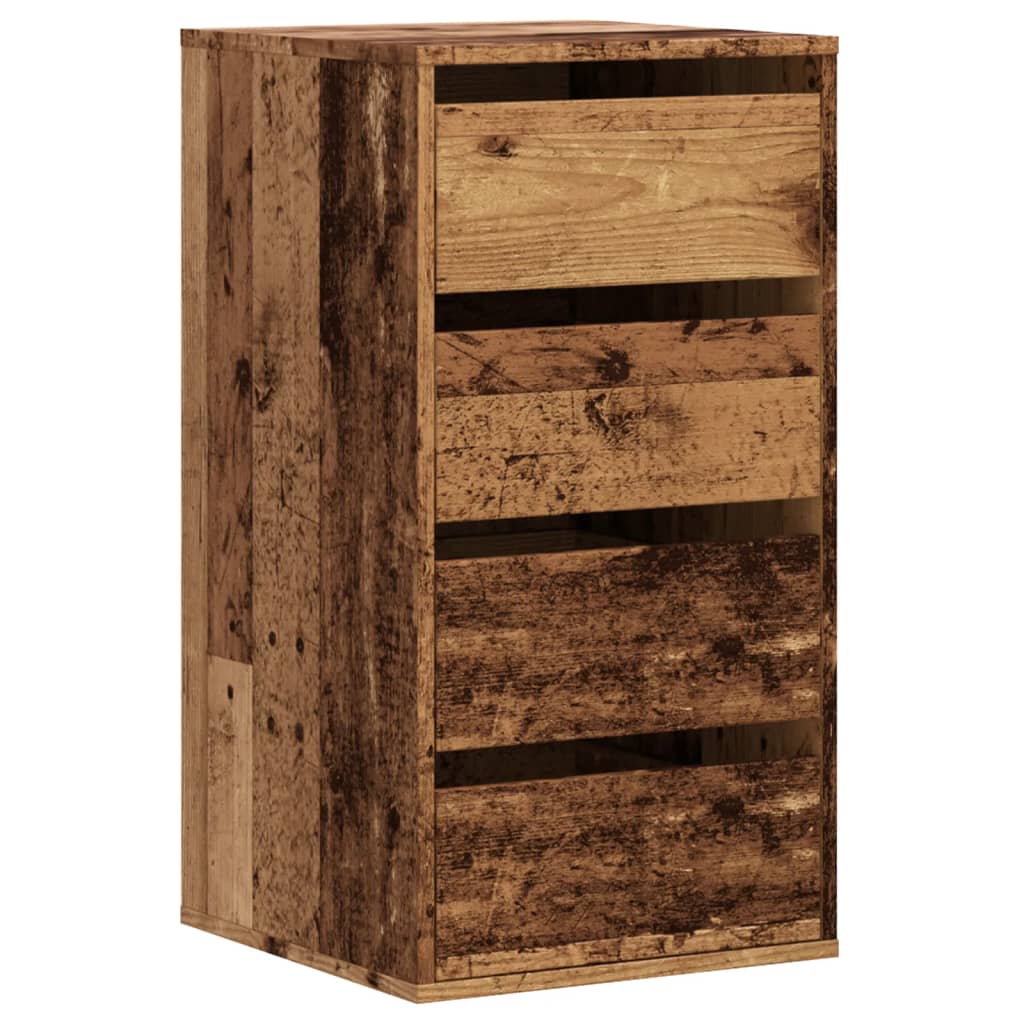Vintage Wood Effect Chest of Drawers 40 X 41 X 76 Cm Engineered Wood