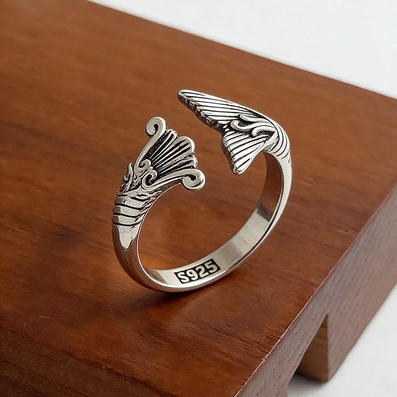 925 Sterling Silver Rings for Women Couple Minimalist Handmade Simple Wide Tail Star Ring Set Party Jewelry Gift Prevent Allergy