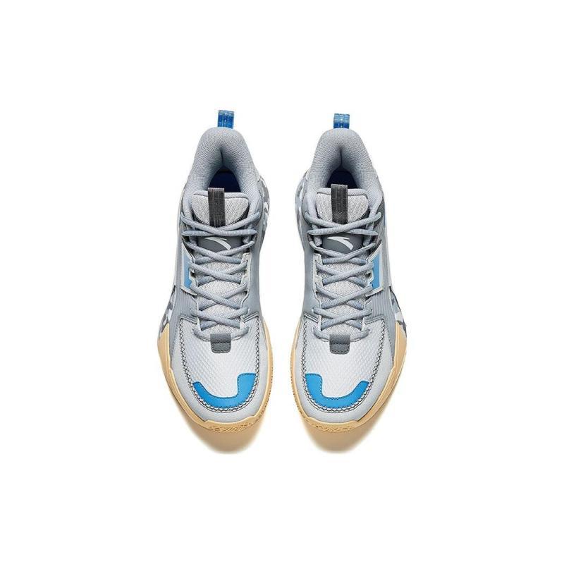 Anta Sui Yi 3 Abrasion Resistant Mid top Basketball Shoes Men's Gray Blue Sneakers 112341604-8