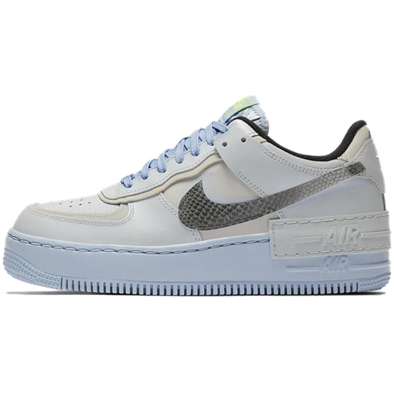 Nike Air Force 1 Low Shadow Pure Platinum Snakeskin Blue Women's Sneakers CV3027-001