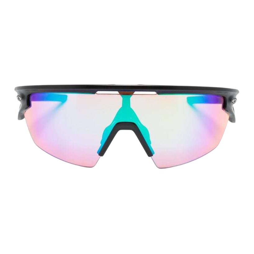 Oakley Temples Logo Nylon Irregular Sunglasses Men's Black